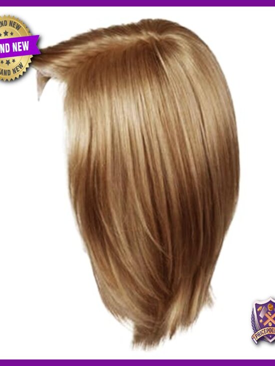 Premium Hand-Tied Page Wig, Straight Hair, Angle Cut Bangs, Average Cap main image 4